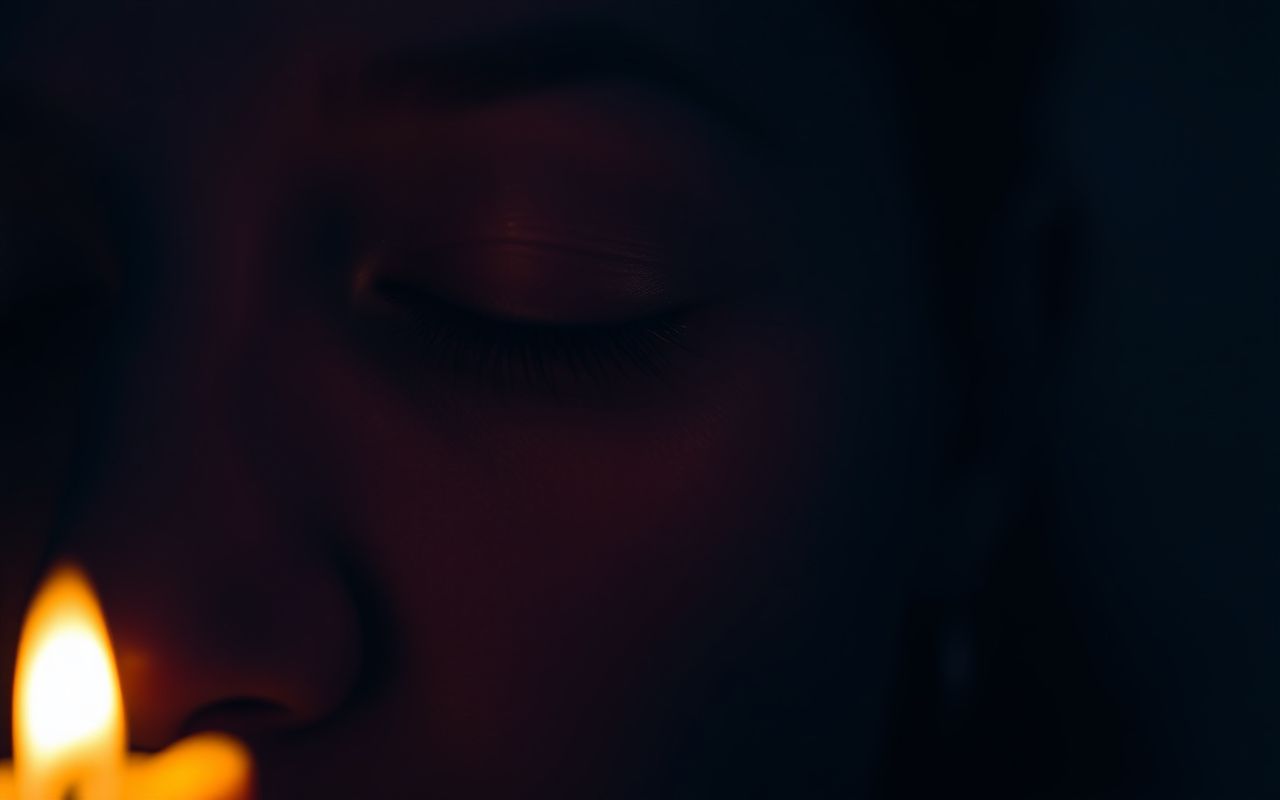 Candle flame in a meditation moment