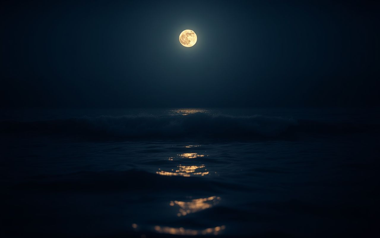 Moonlit waves meeting — Cancer Pisces