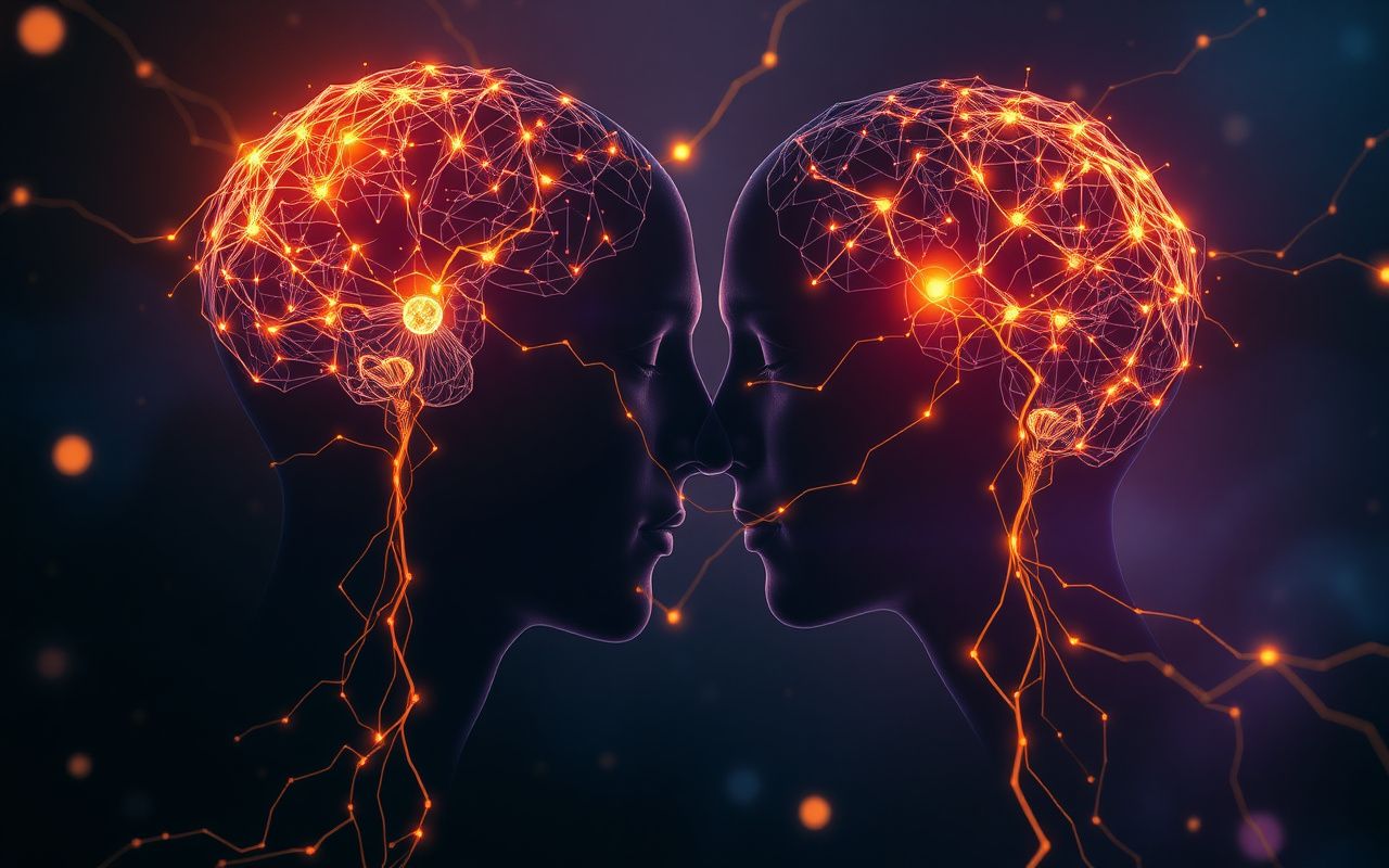 Connected neural networks in cosmic space