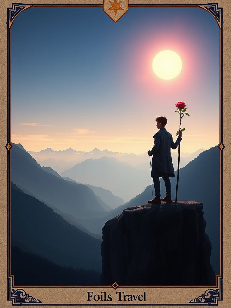 Rider-Waite-style Fool tarot card art