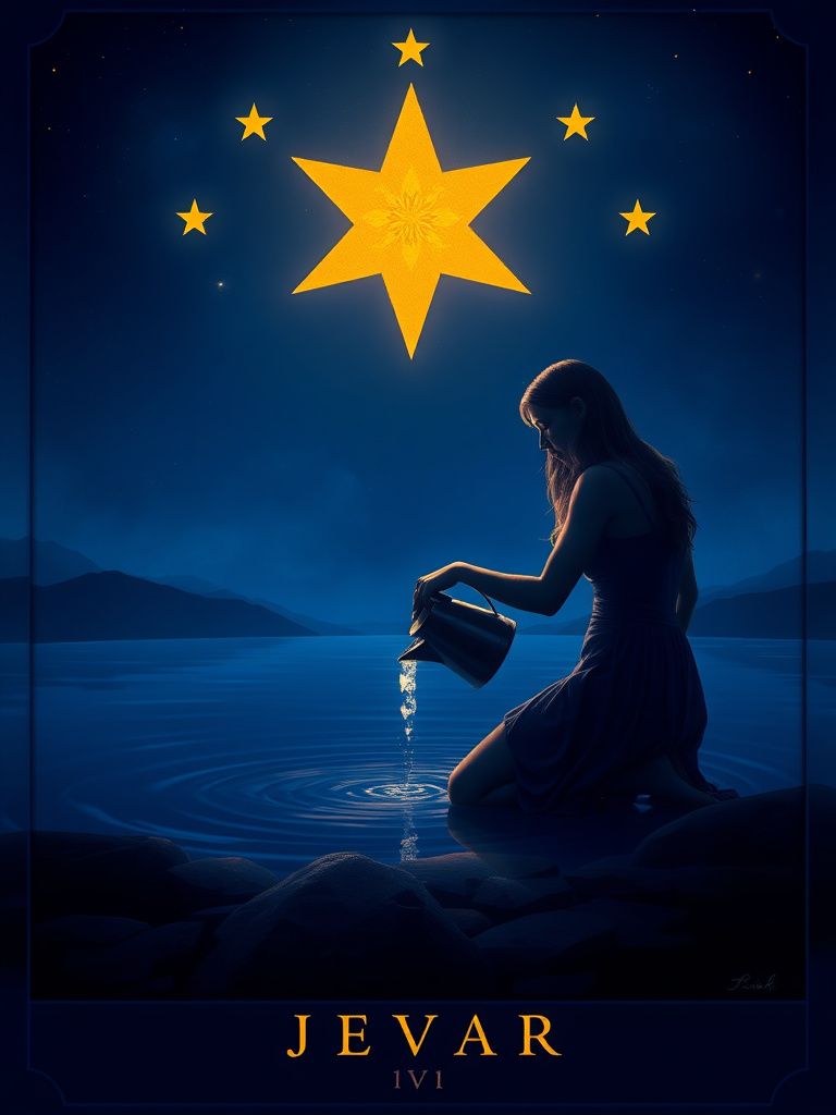 Rider-Waite-style Star tarot card art