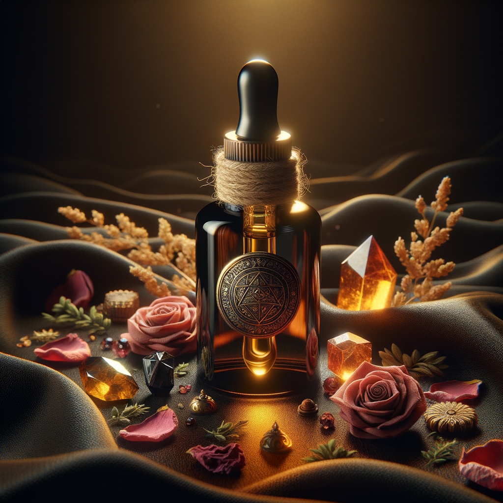 Lit ritual candles with magical oils used for cleansing, intention-setting and protection rituals